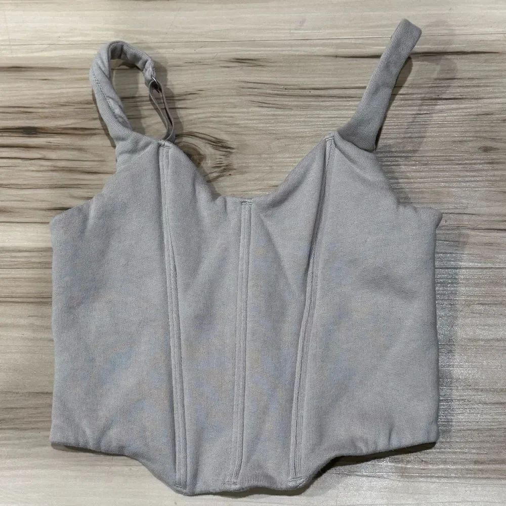 Gilly Hicks Tan Cropped Corset Tank Top Women's XS